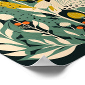 Poster Papillon scandinave danois floral (Coin)