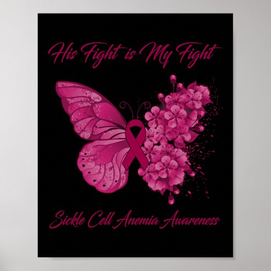 Poster Papillon Son combat est mon combat Anémie de la fa (Devant)