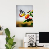 Poster Papillon sur fleur (Bureau à domicile)