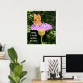 Poster Papillon sur Fleur avec vers de Psaume 37:4 (Bureau à domicile)