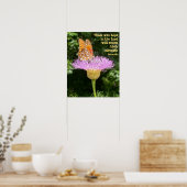 Poster Papillon sur Fleur avec Verse d'Isaïe 40:31 (Cuisine)