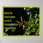 Poster Papillon sur fleur Romains 15:13 (Devant)