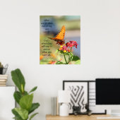 Poster Papillon sur Fleurs sauvages, Verse d'écriture (Bureau à domicile)