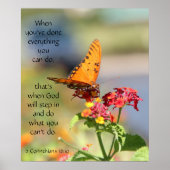 Poster Papillon sur Fleurs sauvages, Verse d'écriture (Devant)