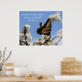 Poster Papillon sur floral avec verse sur Go d's Strength (Cuisine)
