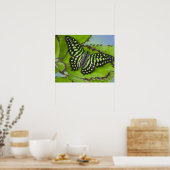 Poster Papillon sur fond vert (Cuisine)