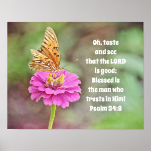 Poster Papillon sur l'affiche de la Bible Fleur