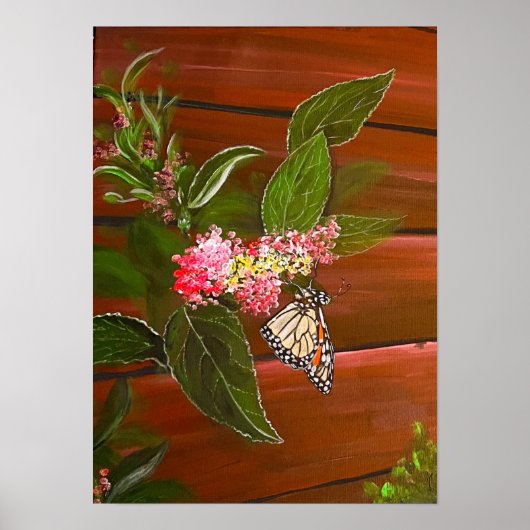 Poster Papillon sur l'impression Bush (Devant)