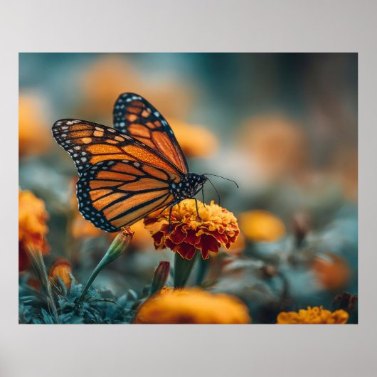 Poster Papillon sur un souci (Devant)