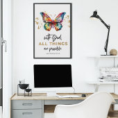 Poster Papillon Tout est Possible Matthieu 19:26