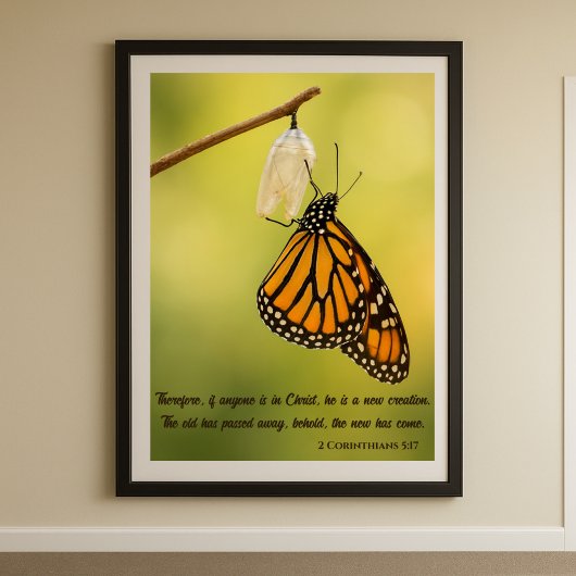 Poster Papillon Transformation 2 Corinthiens 5:17 Bible