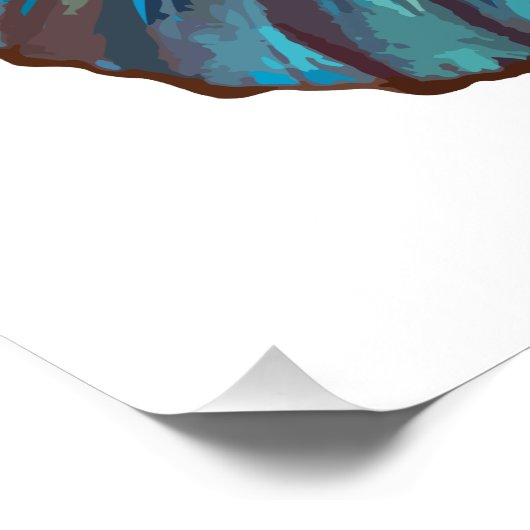 Poster Papillon Tropical Blue et Turquoise Gem (Coin)