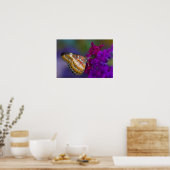 Poster Papillon Tropical sur Fleurs Violettes (Cuisine)