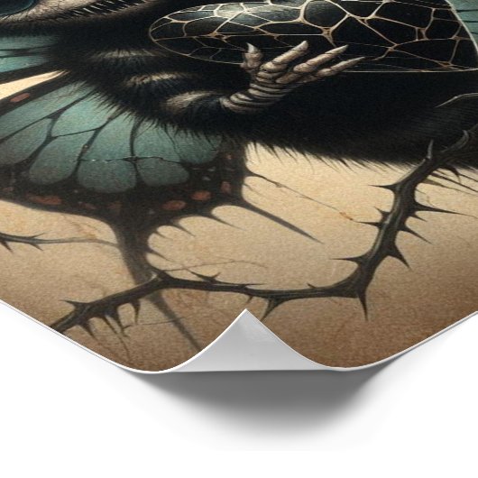 Poster Papillon Vampire mignon mais Déplaisant avec Coeur (Coin)