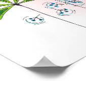 Poster Papillon vert feuilles (Coin)