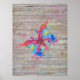Poster Papillon vibrant mignon frais de cru de couleurs