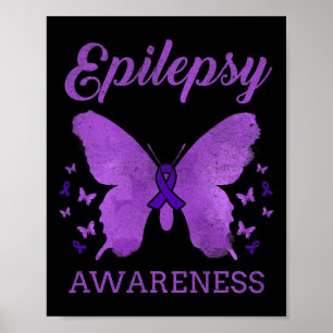 Poster Papillon vintage de sensibilisation à l'épilepsie 