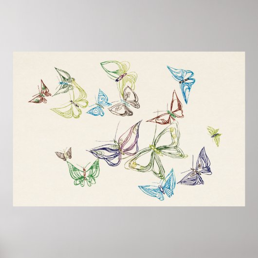 Poster Papillon vintage par Kamisaka Sekka (1904) (Devant)