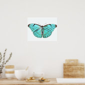 Poster papillon vintage Turqoise Bleu (Cuisine)