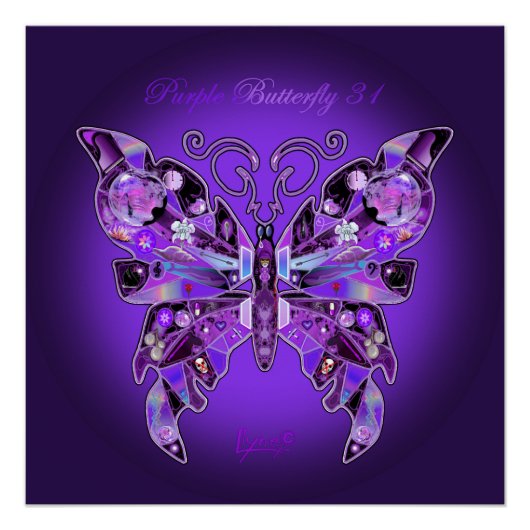 Poster Papillon Violet 31 (Devant)