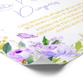 Poster Papillon violet Baby shower Late Night Diapés (Coin)