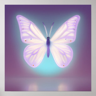 Poster Papillon violet clair brillant