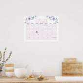 Poster Papillon Violet Devine Le Calendrier De Date D'Éch (Cuisine)
