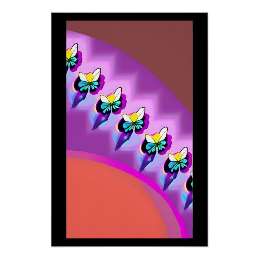 Poster Papillon volant - Art de Ken Gage (Devant)