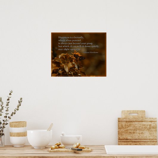 Poster Papillon zébrée à longe sur fleur (Cuisine)