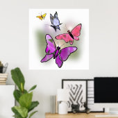 Poster Papillons (Bureau à domicile)