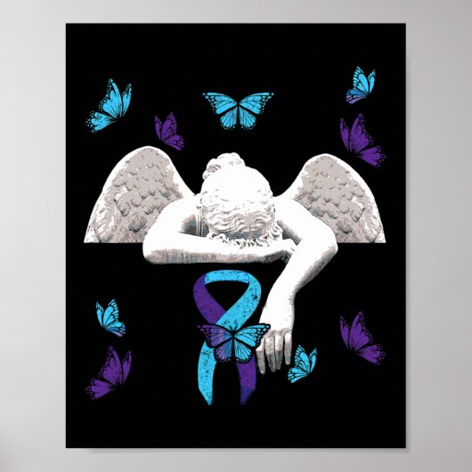 Poster Papillons à ruban de l'angle de sensibilisation au (Devant)