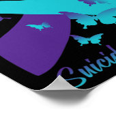 Poster Papillons à ruban violet Prévention du suicide Awa (Coin)