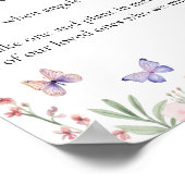 Poster Papillons Aquarelle En Souvenir Cher  (Coin)