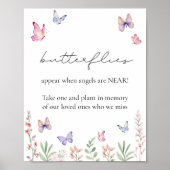 Poster Papillons Aquarelle En Souvenir Cher  (Devant)