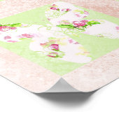 Poster Papillons Aquarelle Fleurs Collage (Coin)