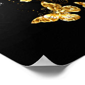 Poster Papillons blancs et dorés (Coin)