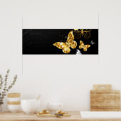 Poster Papillons blancs et dorés (Cuisine)