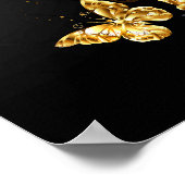 Poster Papillons blancs et dorés (Coin)