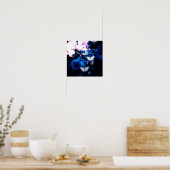 Poster Papillons blancs Fleurs bleues, papillon (Cuisine)