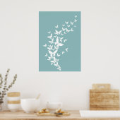 Poster Papillons blancs sur Turquoise (Cuisine)