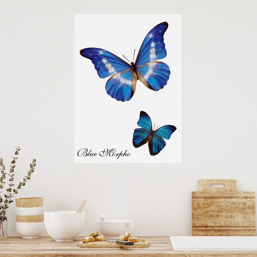 Poster Papillons bleu Morpho (Cuisine)