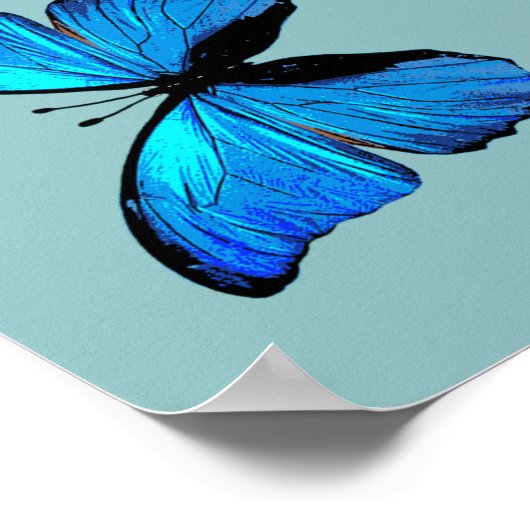 Poster Papillons bleus (Coin)