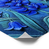 Poster Papillons bleus avec des fleurs bleues, (Coin)