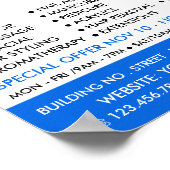 Poster Papillons bleus, Beauticier, Salon de beauté Adver (Coin)