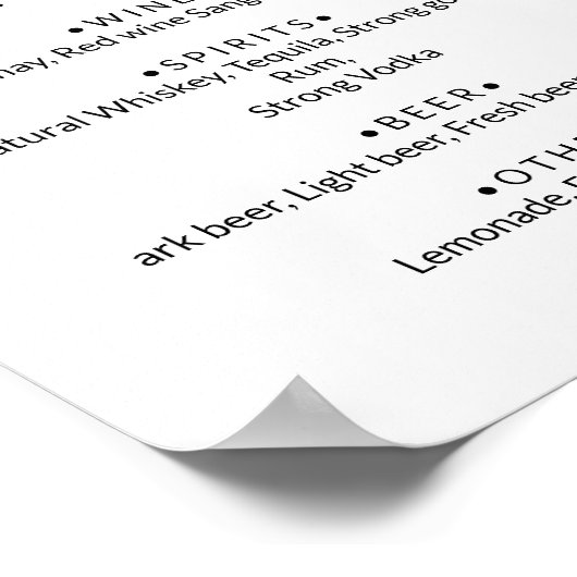 Poster Papillons bleus. Menu des boissons de mariage fant (Coin)