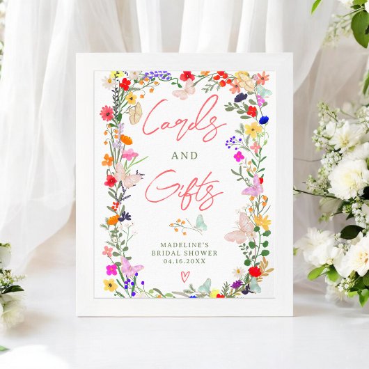 Poster Papillons boho brillant sauvage abat signe de la m