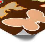Poster Papillons, Brown, Turquoise et Corail (Coin)
