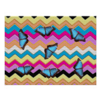Papillons Chevrons Motif Bureau Paix Destinée