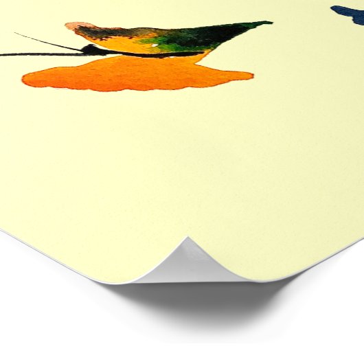 Poster Papillons couleur aquarelle (Coin)