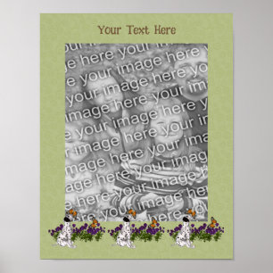 Poster Papillons Dalmatiens à chiots Cadre Ajouter votre 